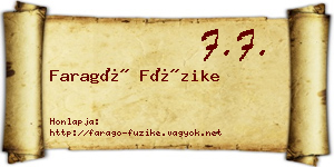 Faragó Füzike névjegykártya